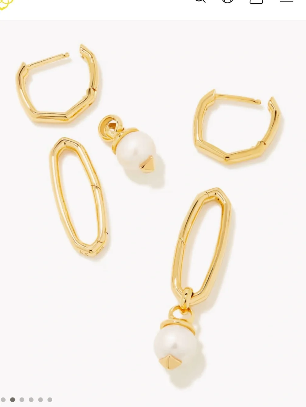 Kendra Scott Brooklyn Pearl Charm Earrings - Picture 6 of 8
